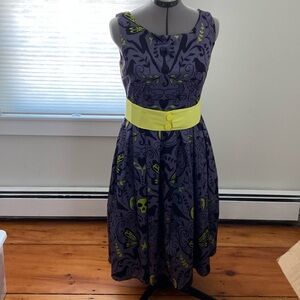 Summer goth novelty print dress with pockets